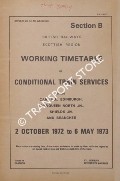 Working Timetable of Conditional Train Services - Section B - Carlisle, Edinburgh, Garnqueen North Jn., Shields Jn. and branches, 2 October 1972 to 6 May 1973 by British Railways Scottish Region